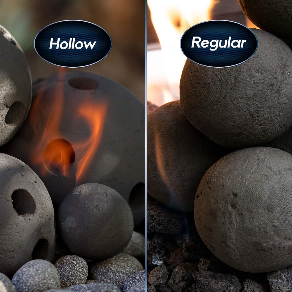 Ceramic Fire Balls | Set of 14 | Modern Accessory for Indoor and Outdoor Fire...