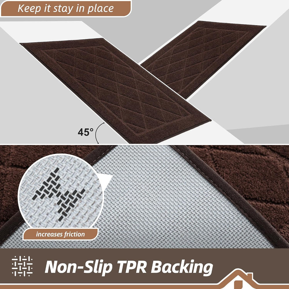BEQHAUSE Dirt Trapper Door Mat 24" x 36", Doormat Non-Slip, Brown