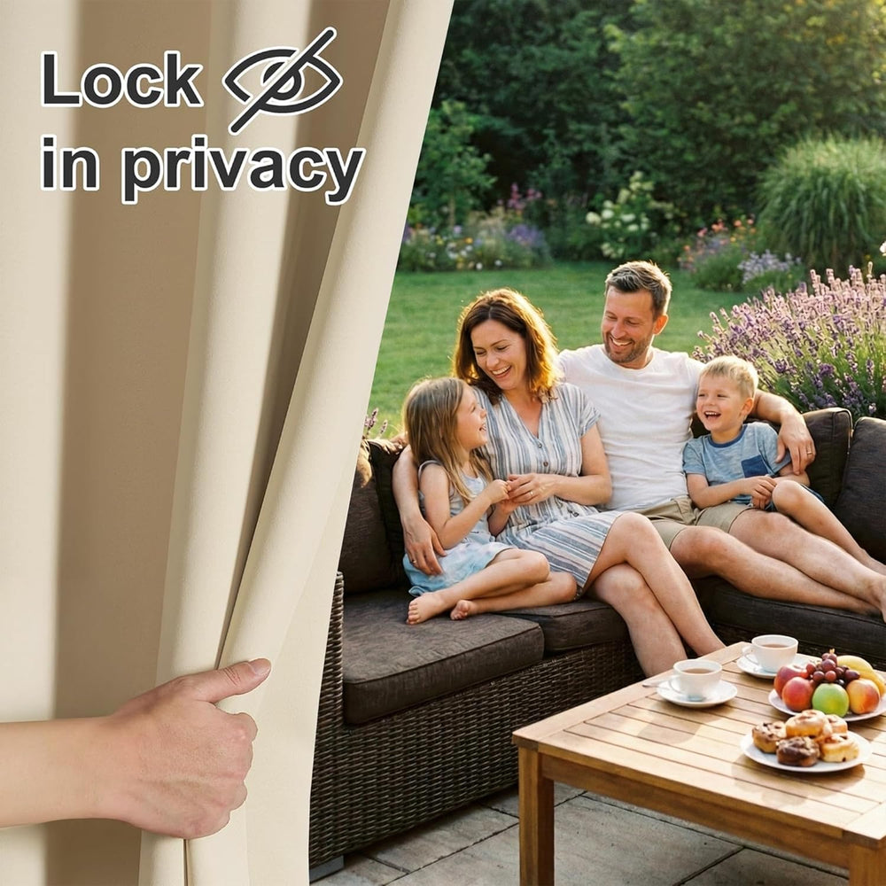 RYB HOME Outdoor Curtains for Patio Waterproof Block Sunlight Privacy