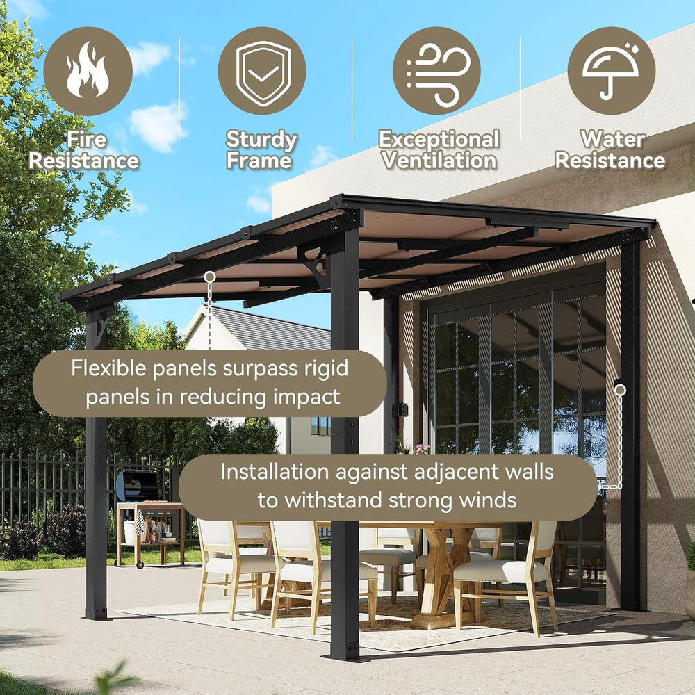 Aoxun 8’x10’ Gazebo for Patio, Gazebo Pergola with Sloped Roof, Black