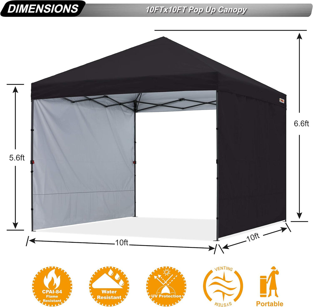 ABCCANOPY Easy Pop up Canopy Tent with 2 Sidewalls for Outdoor Sun Blocking o...