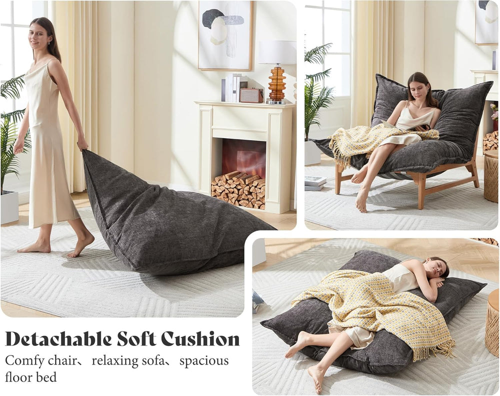 AMERLIFE 46" Oversized Sofa Chair, Lounge Accent Chair, Bean Bag Chair