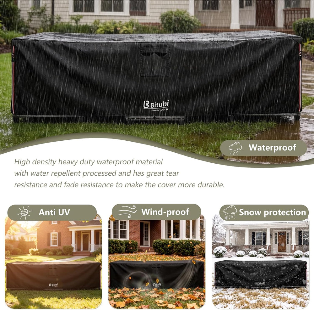 Bitubi Rectangular Patio Table Cover - Heavy Duty 600D Tough Canvas Waterproo...
