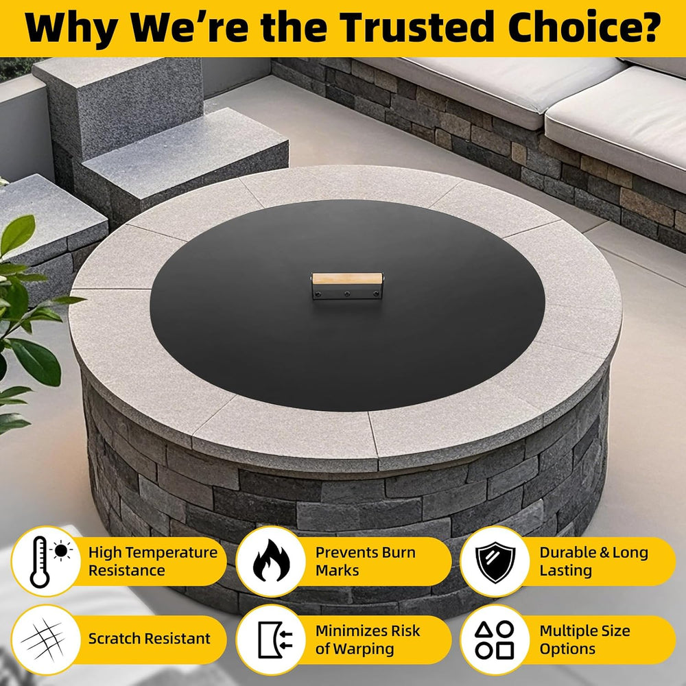 G GOOD GAIN Firepit Lid Round 30 Inch,Rust Resistant Fire Pit Lid Cover