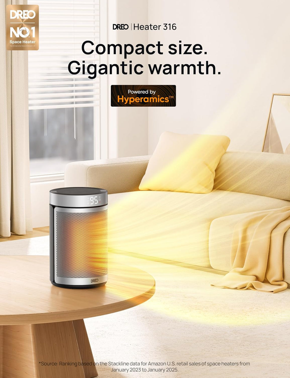 DREO Space Heater, Portable Electric Heaters for Indoor Use with Remote