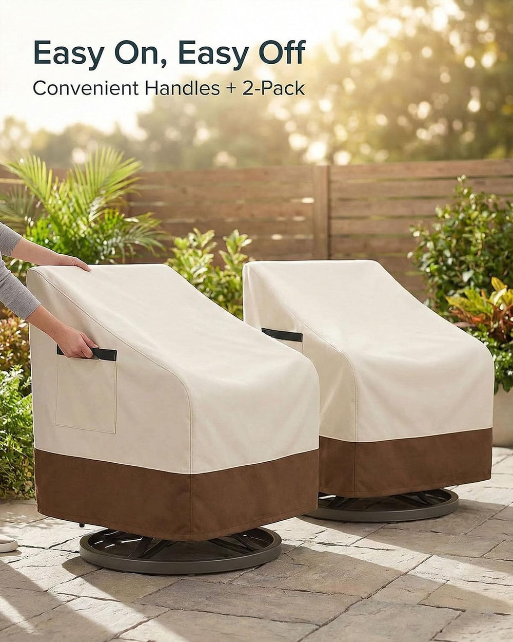 Waterproof Patio Chair Covers, Heavy Duty 600D Lawn Outdoor Furniture Covers ...