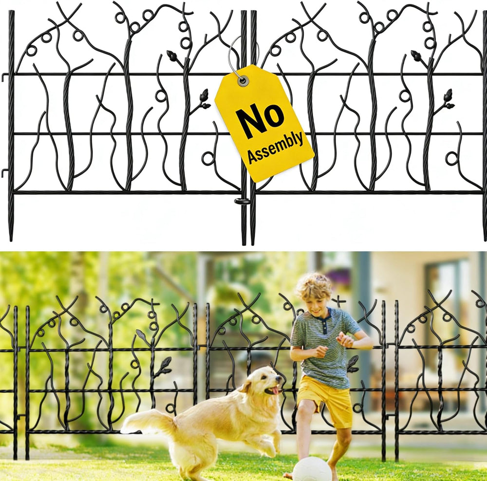AMAGABELI GARDEN & HOME 5 Panel 26in(H)×11.5ft(L) Decorative Garden Fence...