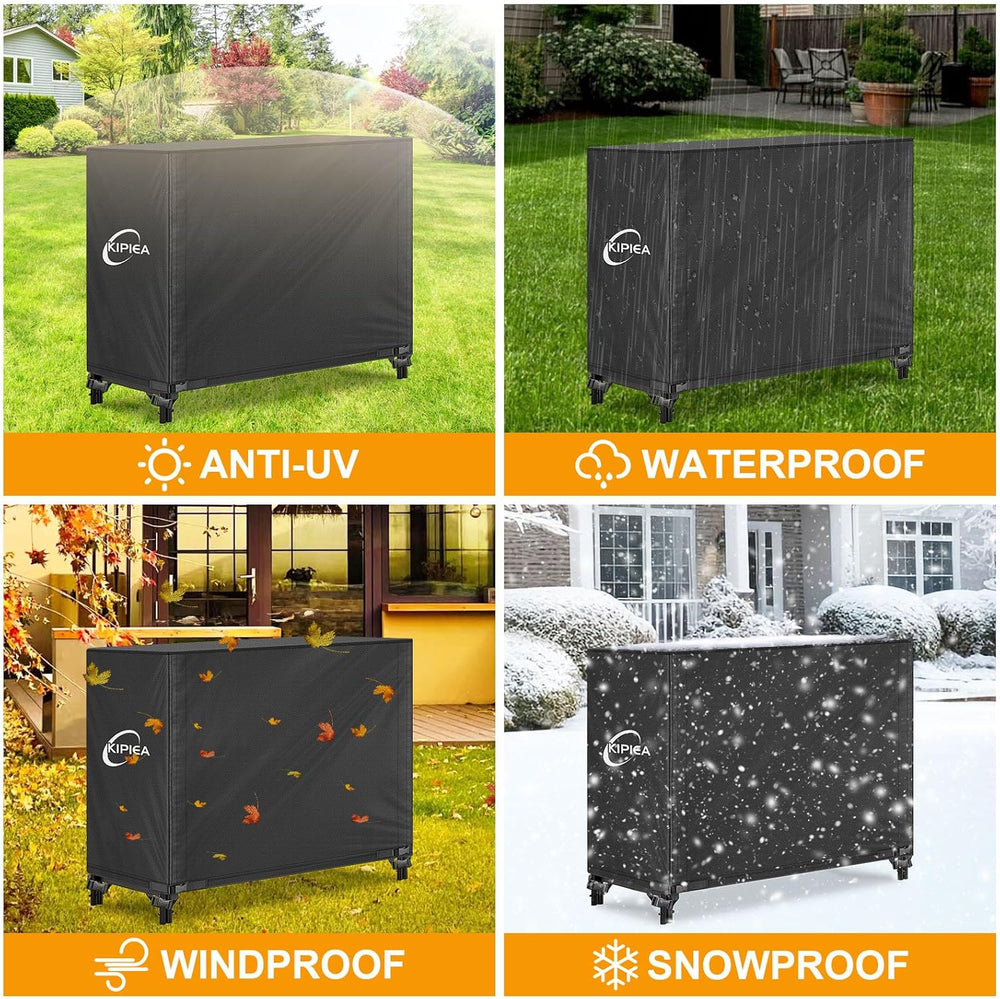 Kipiea 4FT Waterproof Firewood Storage Log Rack Cover, Heavy Duty 600D Outdoo...
