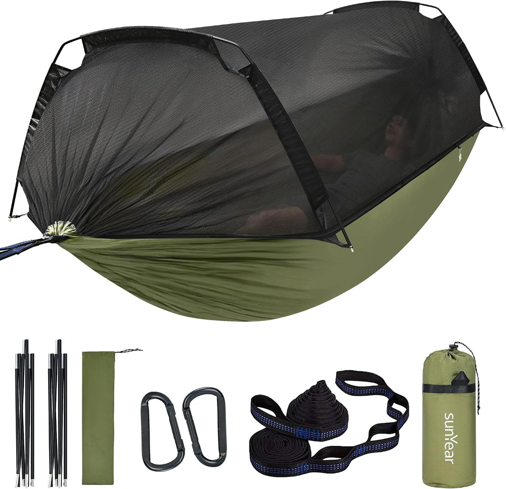 Sunyear Camping Hammock Tent - Portable Hammocks with Mosquito Net (Single/Do...