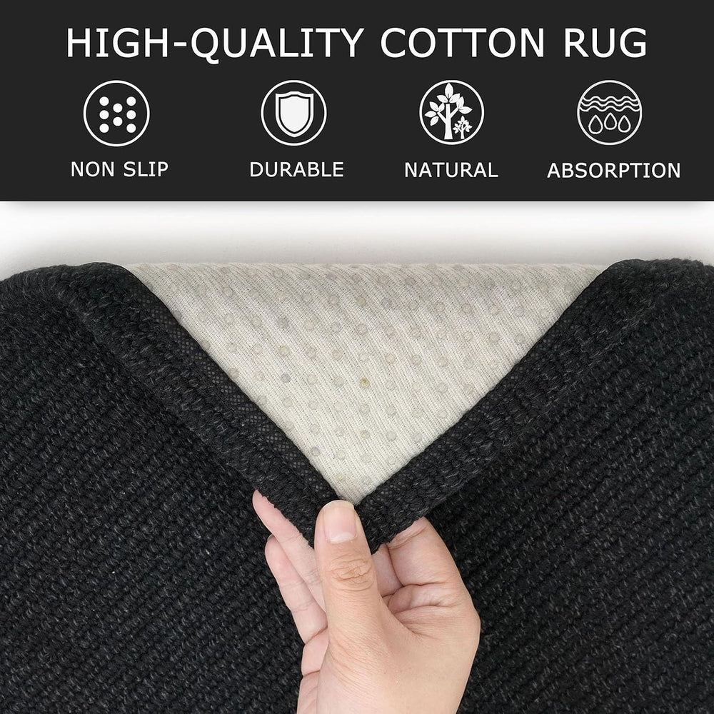 KOZYFLY 2x6 Runner Carpet, Washable Non Slip Entryway Hallway Rug, Black