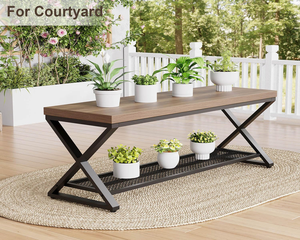 LVB Entryway Bench, Indoor Shoe Bench with Storage & Seating Rustic Oak 4...