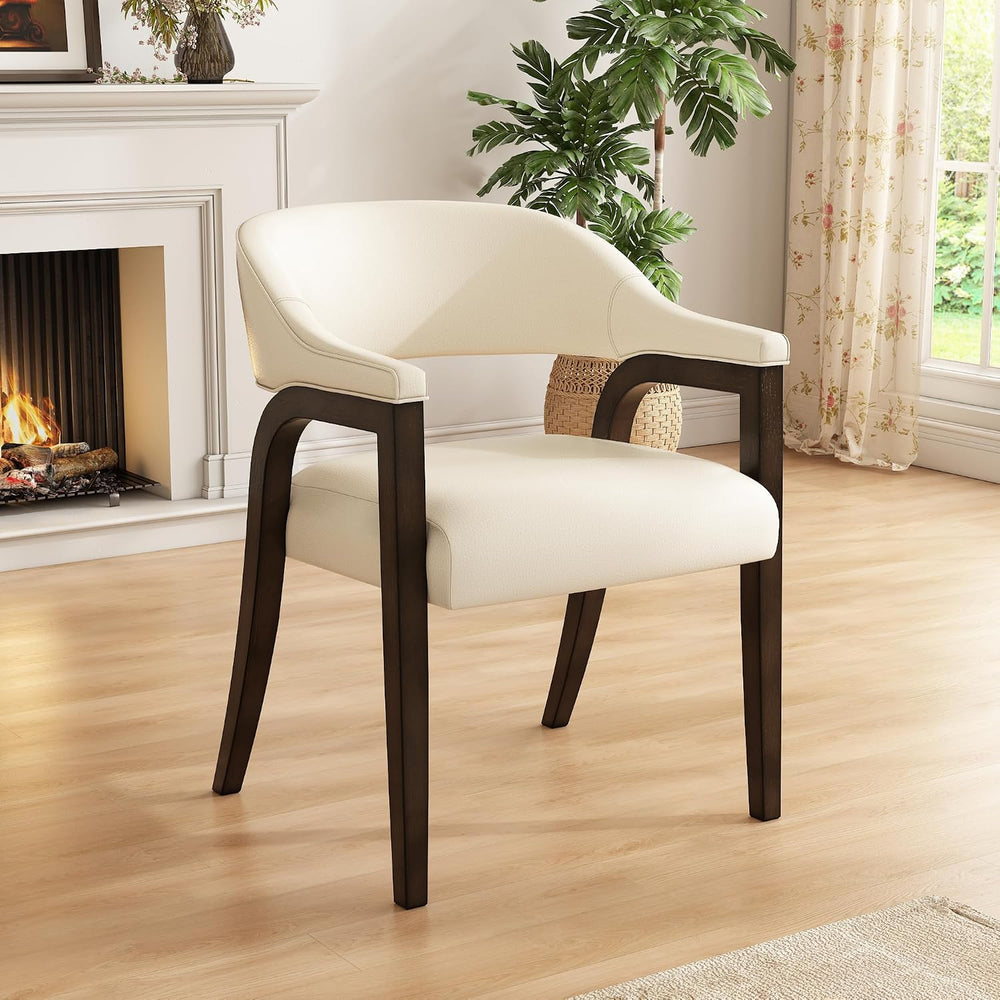 PU Leather Barrel Dining Chair Set of 4, Armchairs Set, No Table