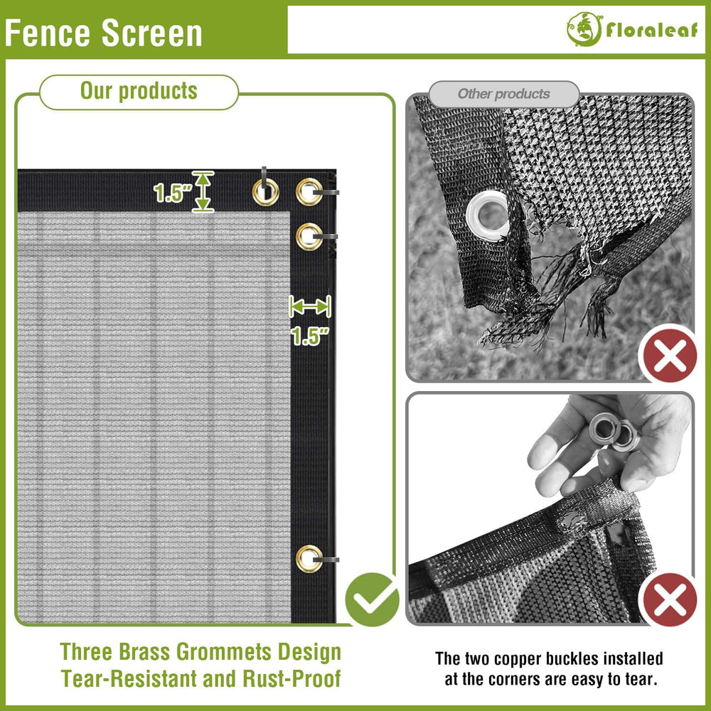 6'×50' Privacy Screen Fence Windscreen Mesh Shade Net Cover Heavy Dut...
