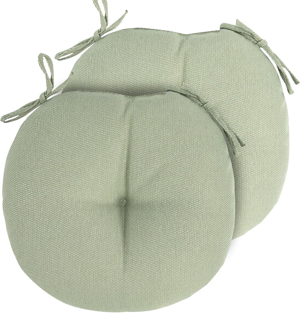 Outdoor Bistro Chair Cushion Set of 2, Waterproof Tufted Round Seat Cushion w...