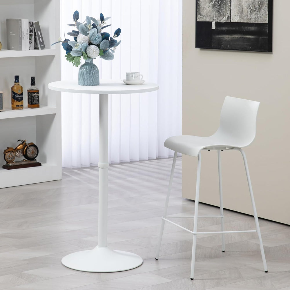 Finnhomy 24'' Round Cocktail Bar Table with Metal Base, Tall Bistro P...
