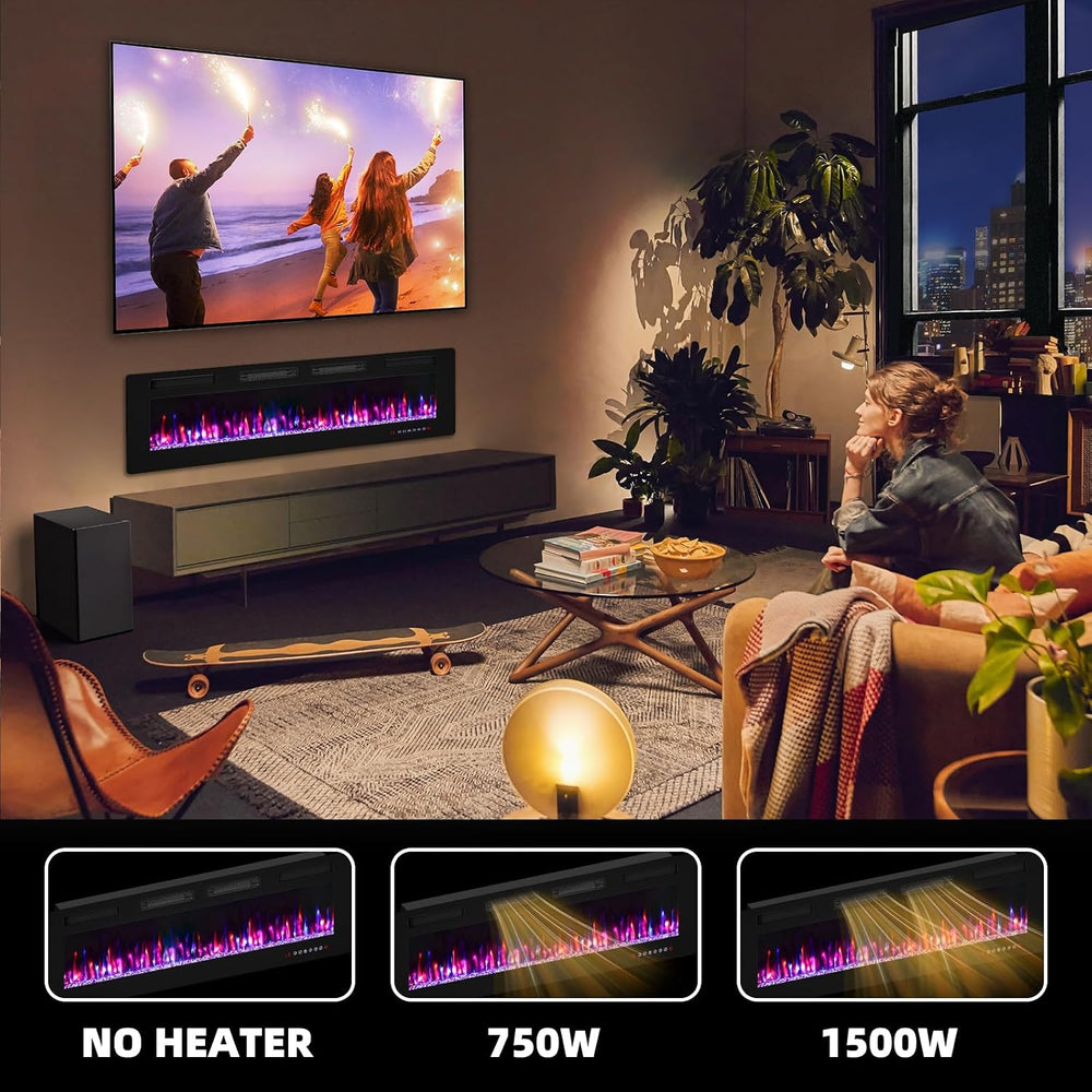 Zionheat 50 inch Ultra Thin Electric Fireplace-Wall Fireplace for Living Room...