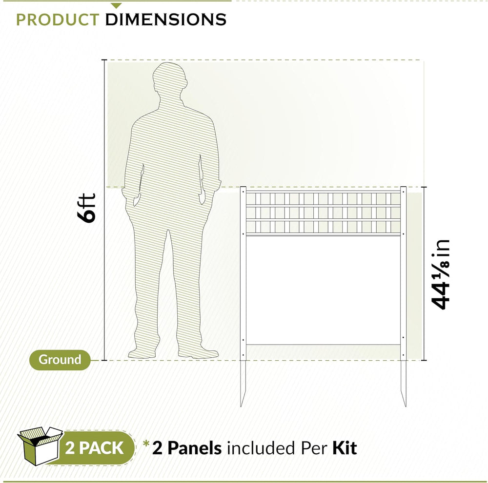 Zippity Keswick Privacy Screen and Fence, White Vinyl DIY No Dig Kit