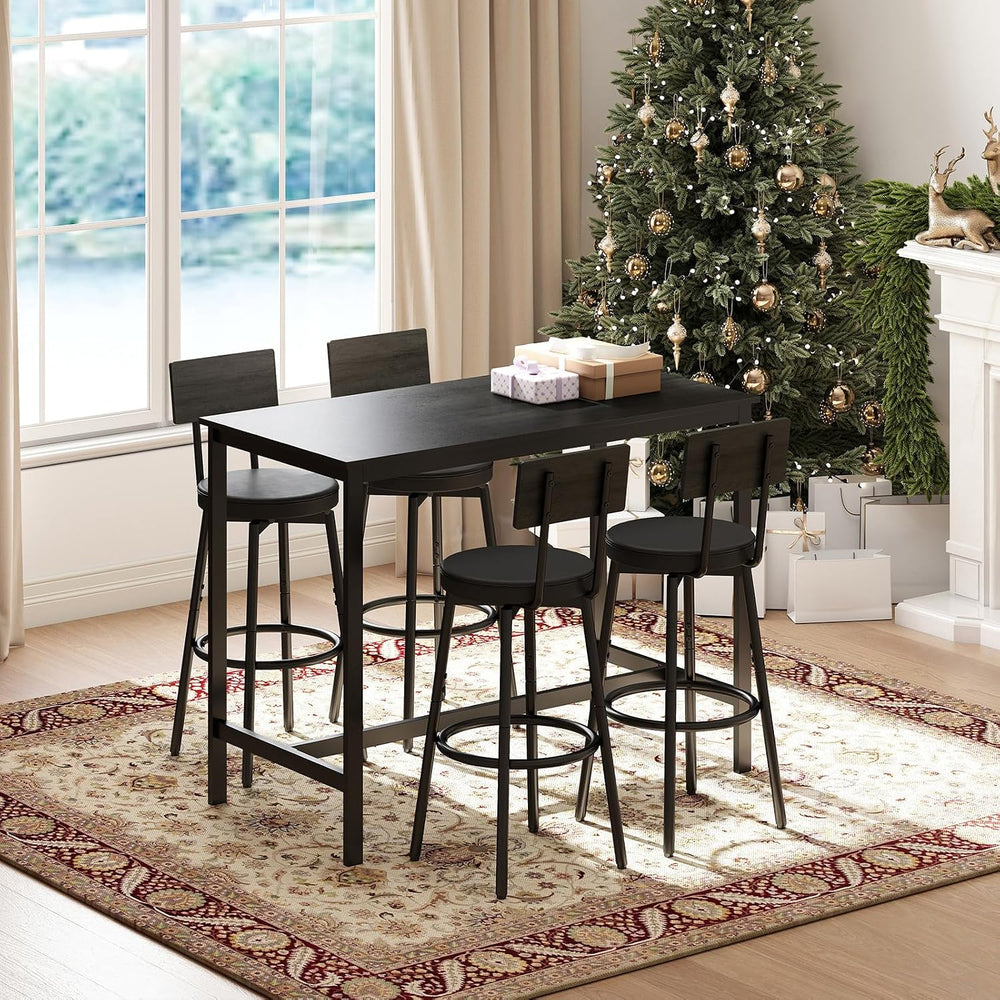 Zevemomo Dining Table Set for 4, 5-Piece Bar Table Set, Kitchen Table and Cha...
