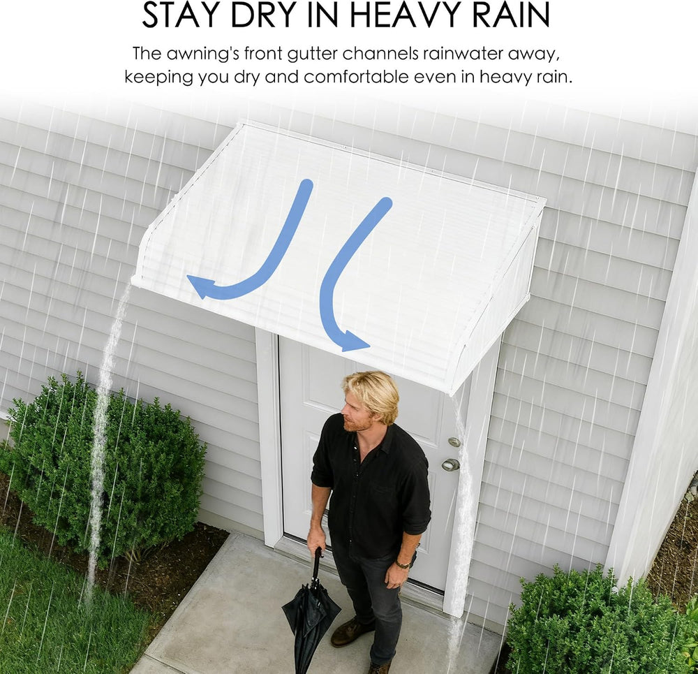 Kozyard Window Awning 48" W x 40" D with 2 Side Wings