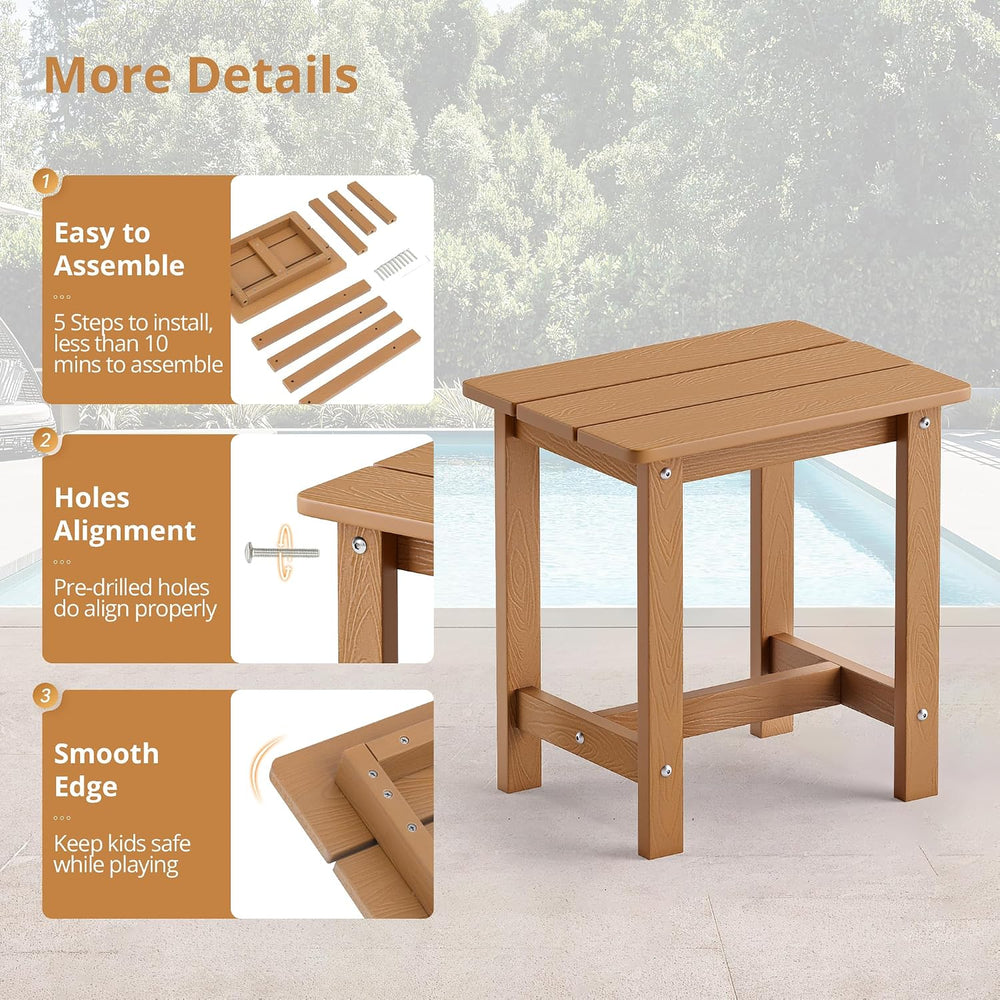 LUE BONA Outdoor Side Table, HDPS Small Outdoor Table, Adirondack Side Table,...