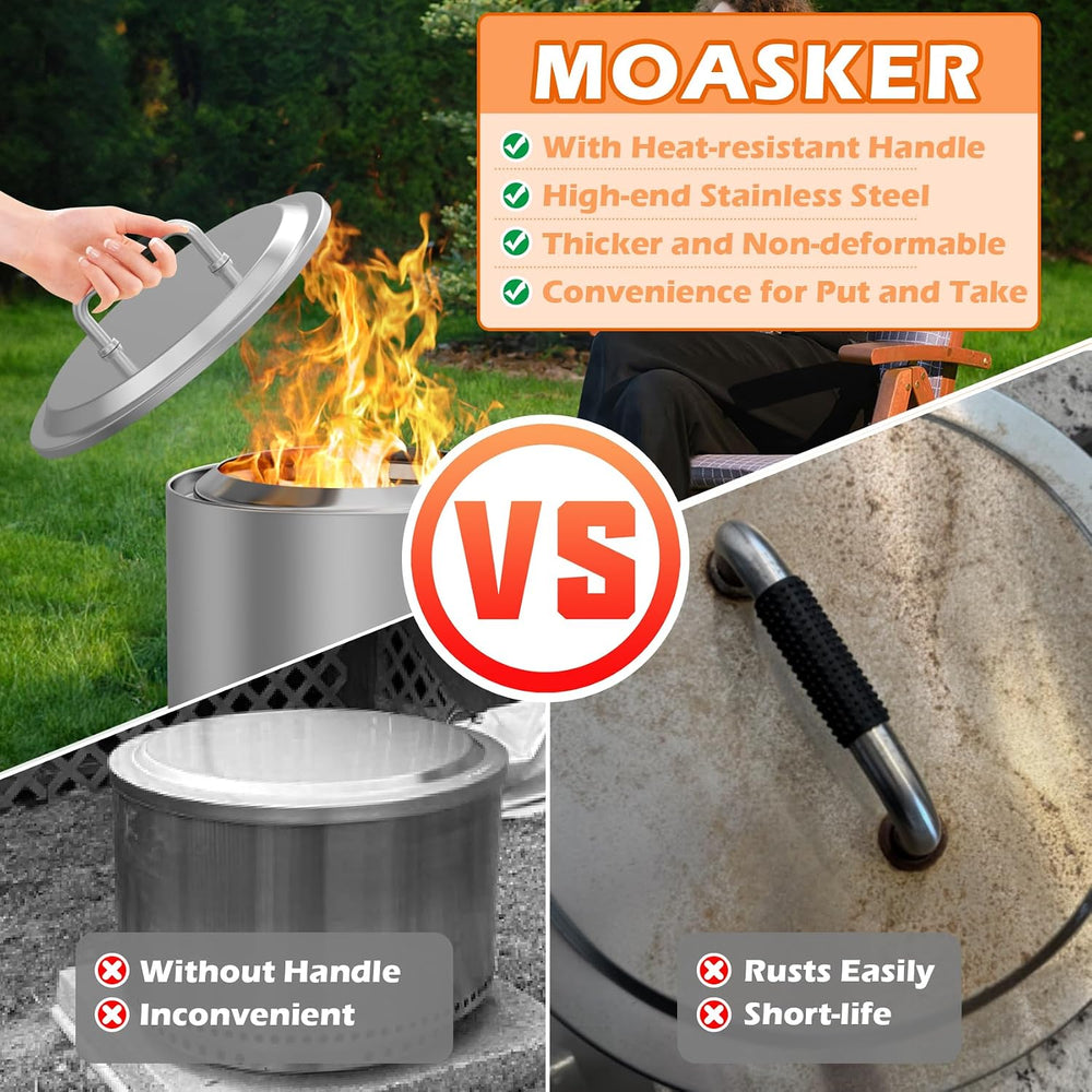 Fire Pit Lid for Solo Stove Ranger 15" Accessories, Round Fire Pit Cover...