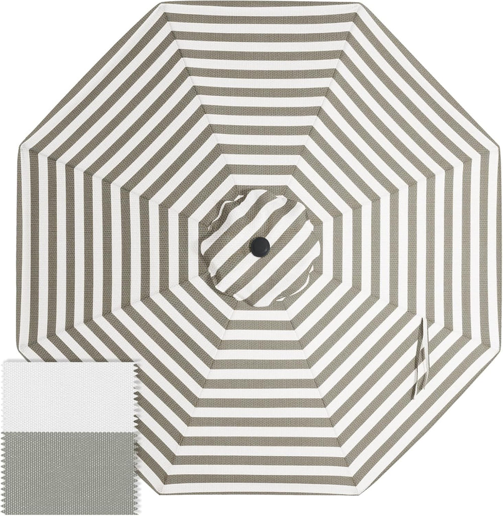 ABCCANOPY OLEFIN® 5-Year No Fade 9FT Patio Replacement Canopy(Gray Stripe)