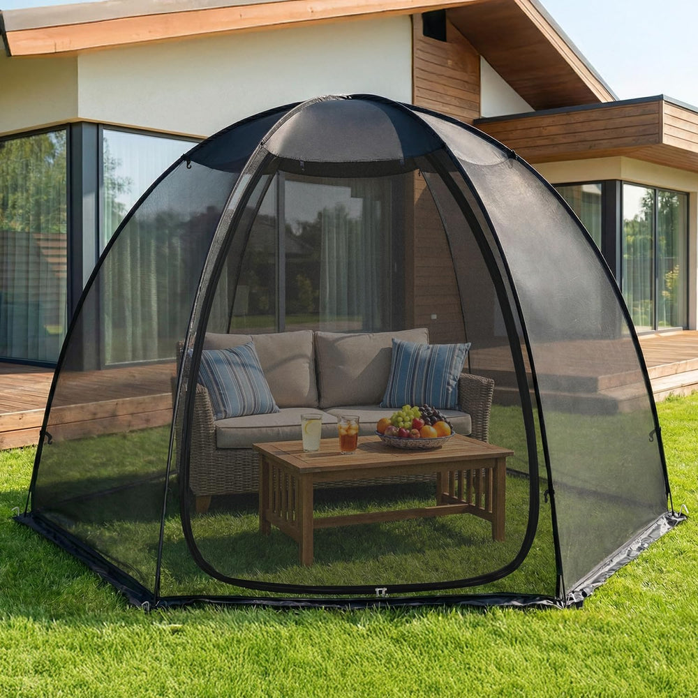 Alvantor® Pop Up Screen House Tent 10x10 FT, Snap-fit Black Mesh Screen Gazeb...
