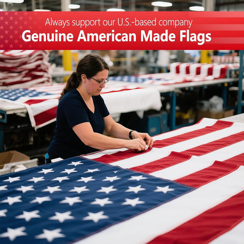 Tear Resistant Made in USA American Flag,100% Nylon Fabric Heavy Duty America...