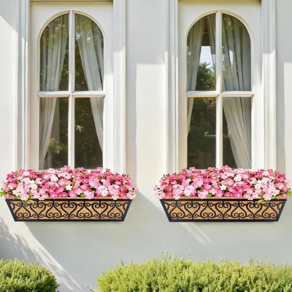 2 Pack 30 Inch Deck Railing Planter Box - Window Boxes Planters with Adjustab...