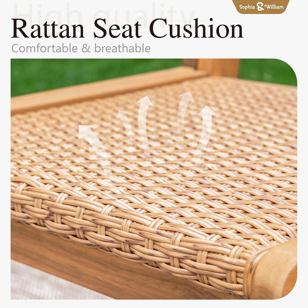 Sophia & William Patio Dining Set, Rattan, Wood Chairs