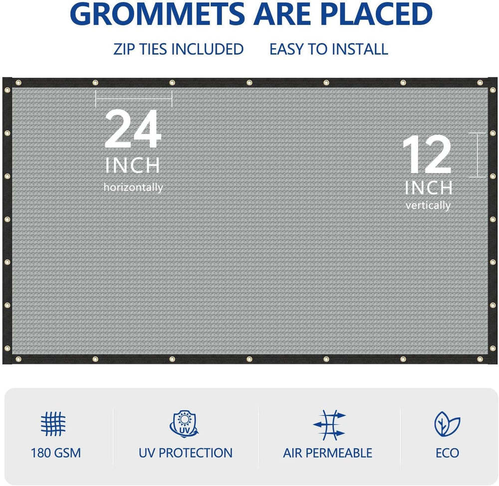 Buzzbazaar 4' x 25' Gray Heavy Duty Privacy Fence Screen - Commercial...