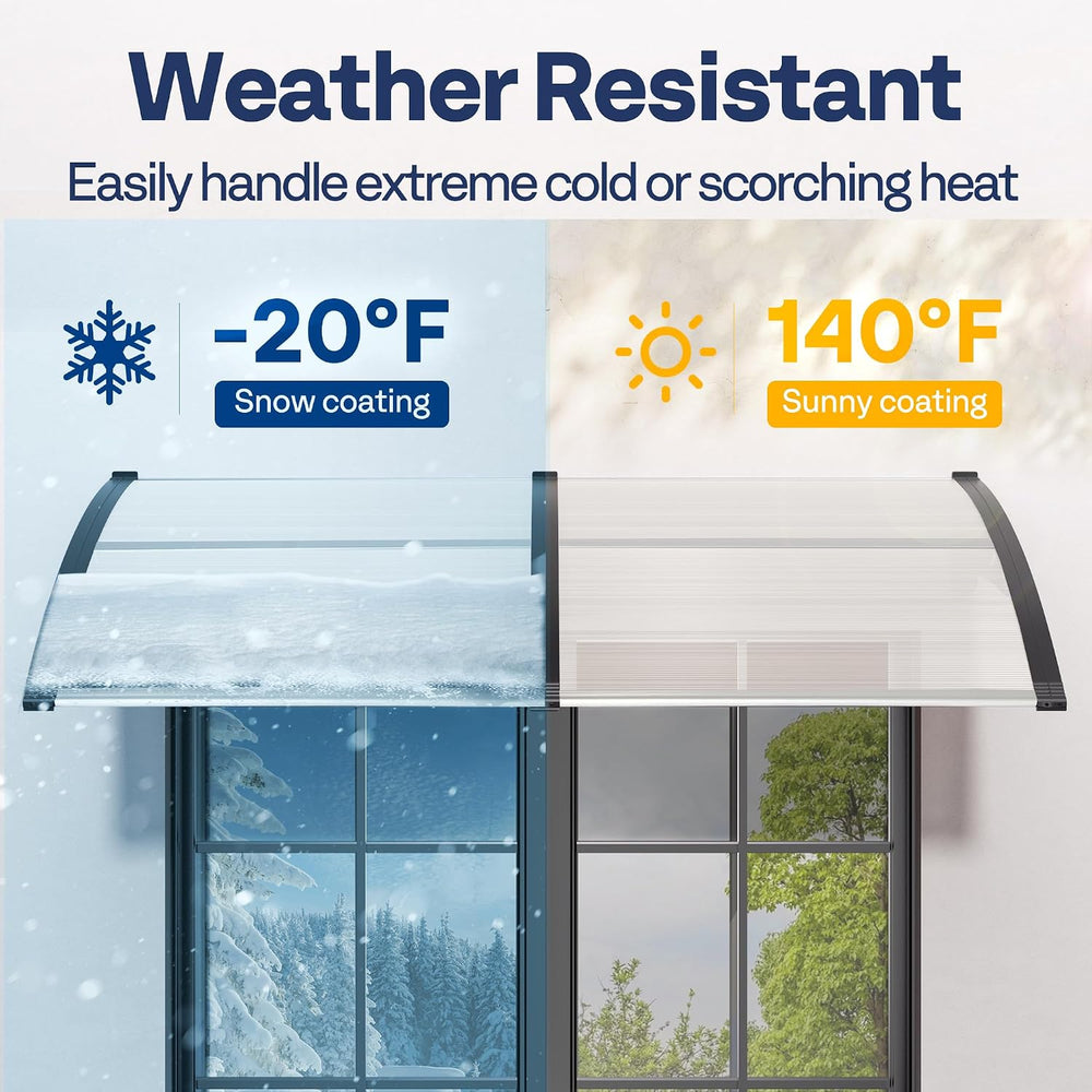 VIVOHOME Polycarbonate Window Door Awning Transparent 38 Inch x 40 Inch