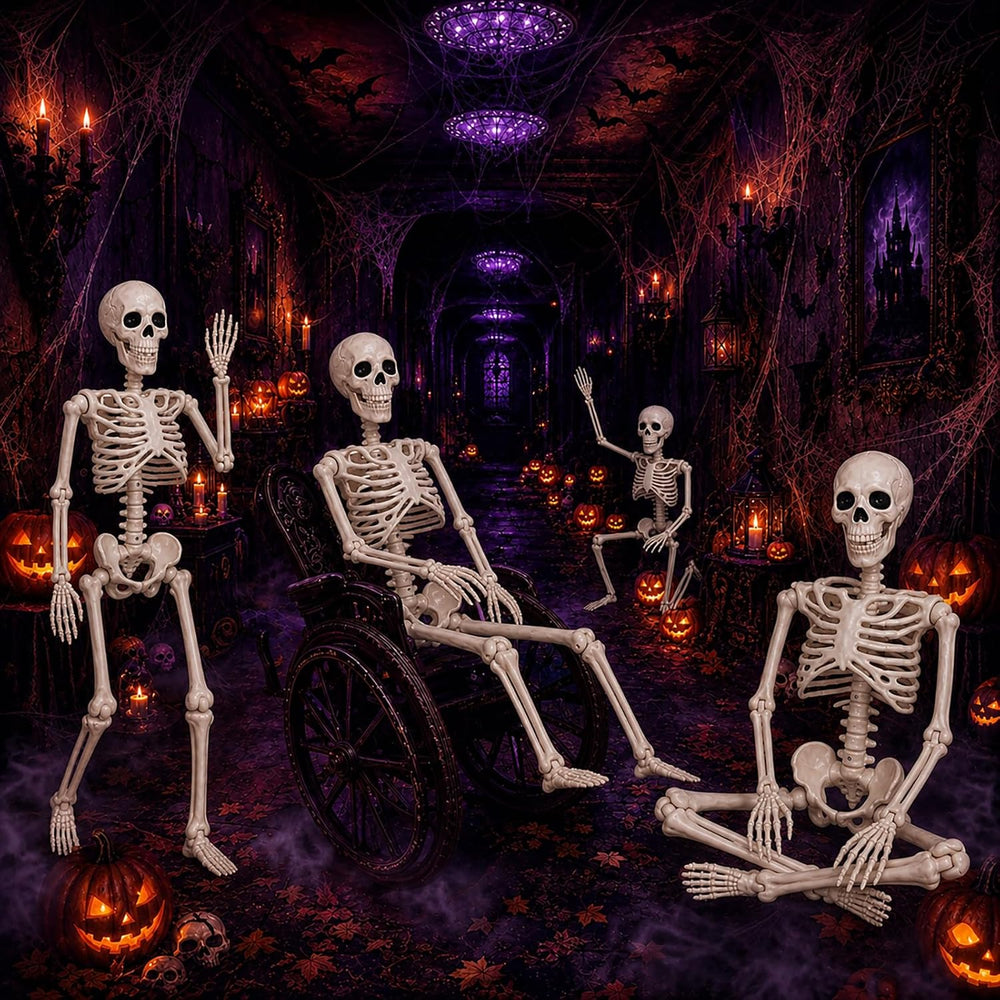Abakuku 2 Pack 36" Halloween Skeleton Decorations,Human Bones for Hallow...