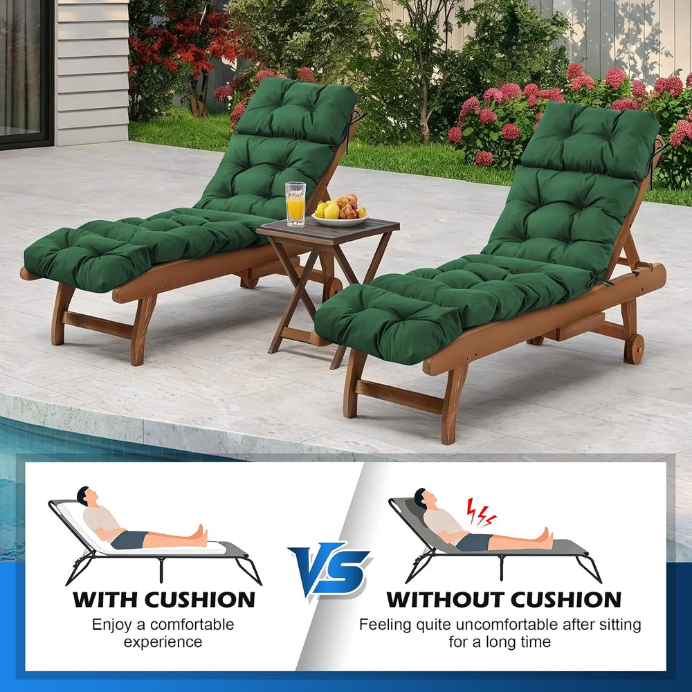 Chaise Lounge Cushions Outdoor, Waterproof & Fade Resistant Patio Lounge ...