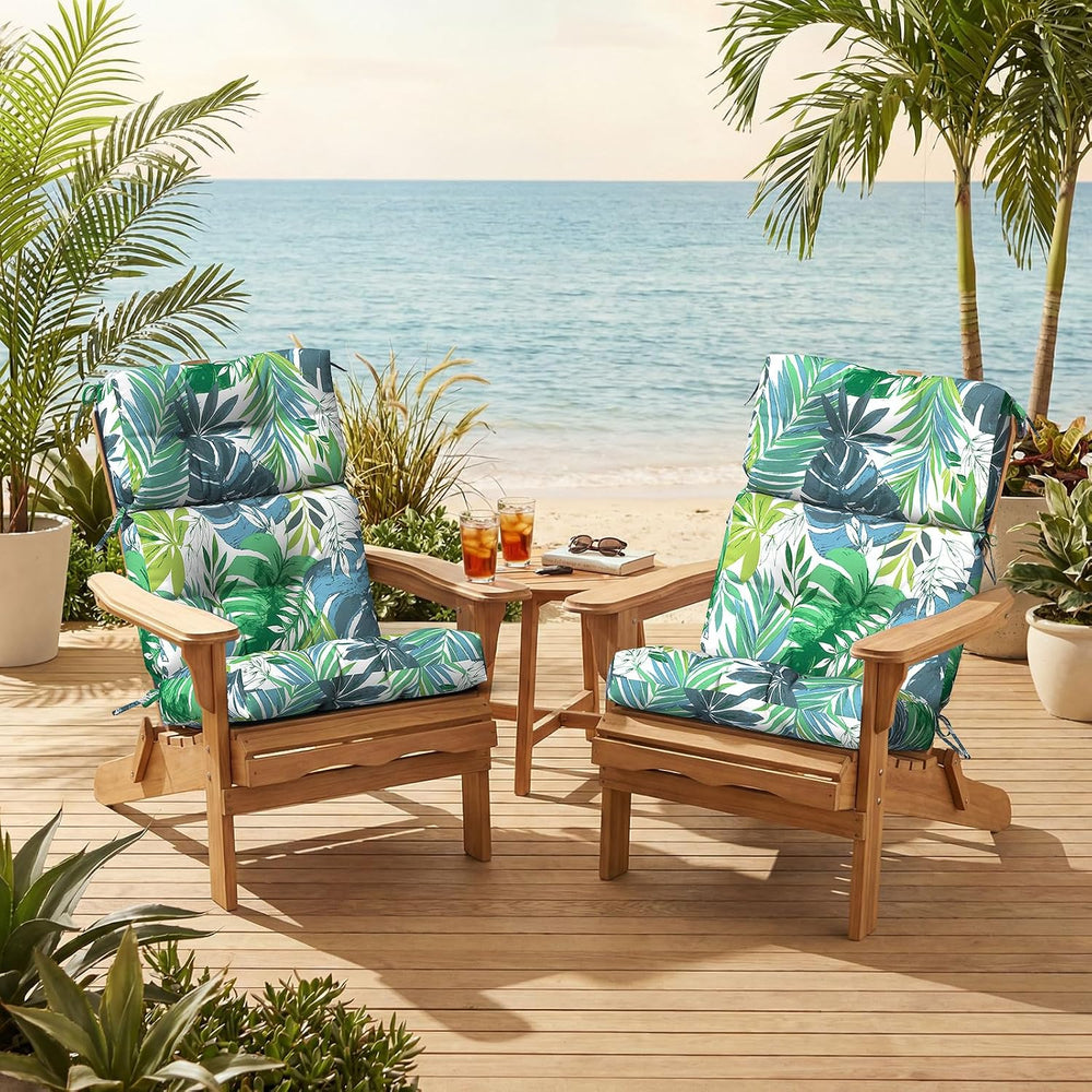 Outdoor High Back Patio Chair Cushions, Tufted Rocking Chair Cushions, Adiron...