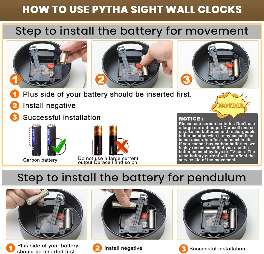 Pytha Sight 30.7×20 Inch Large Modern Decorative Walnut Pendulum Wall Clock