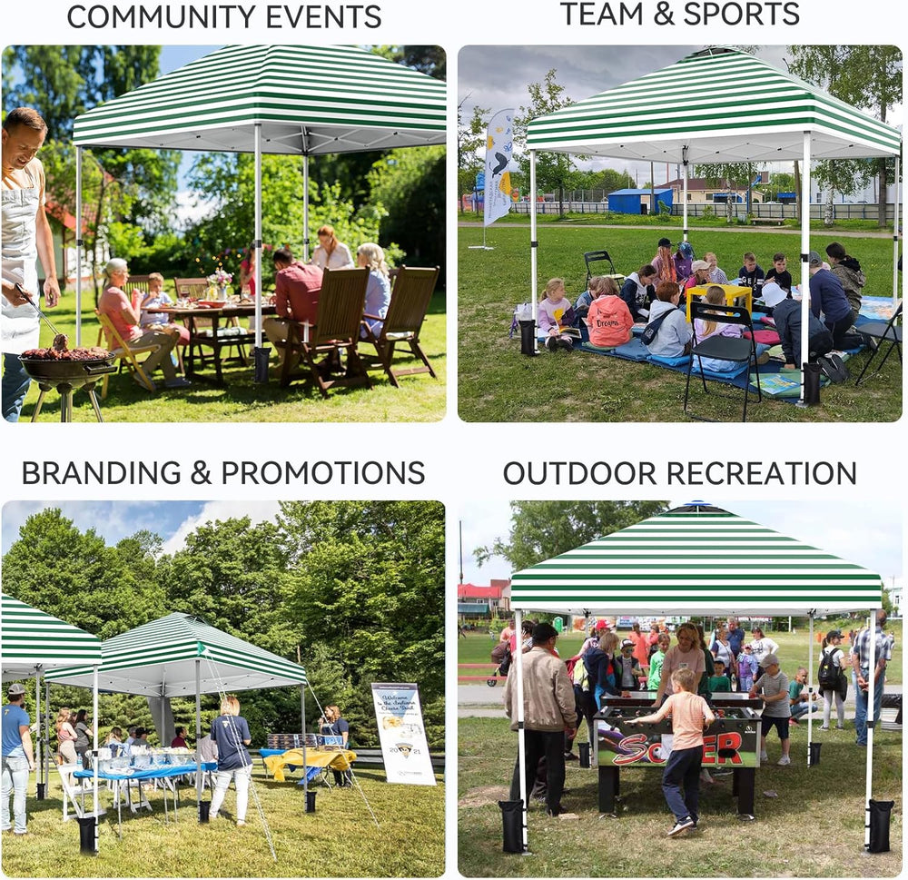 Nazhura 10' x 10' Pop Up Canopy Tent with Sand Weight Bag, Freestandi...