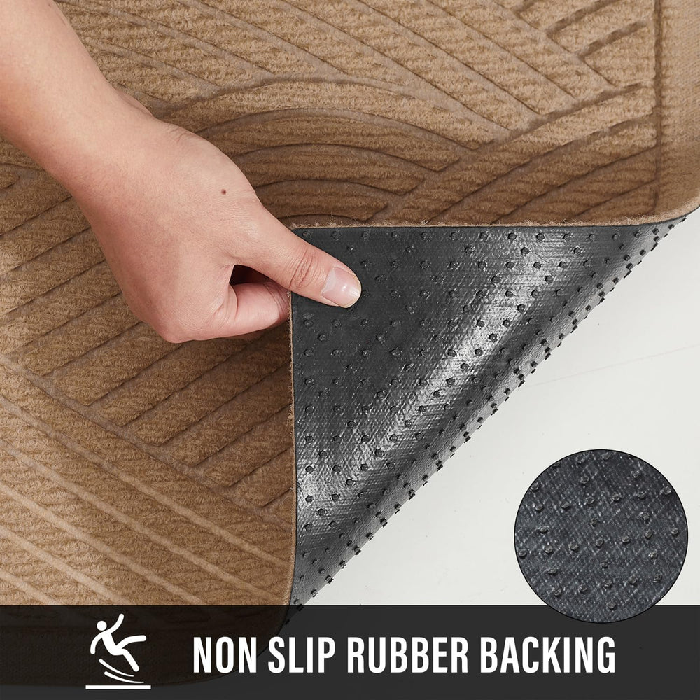 HIYARD Sturdy Front Door Mat, Absorbent Muddy Dirt Resist Welcome Door Mats O...