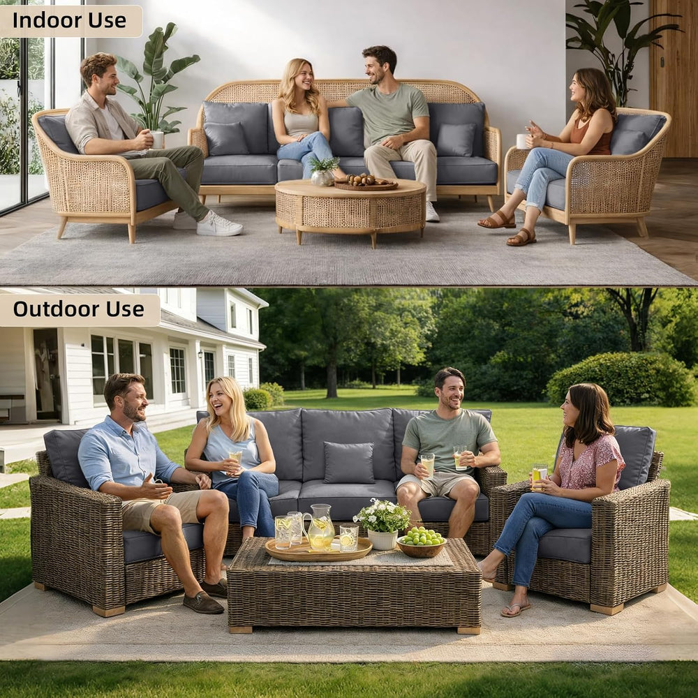 Durable Outdoor Furniture Cushions Set of 2, 24x24x6 Inch, Gray