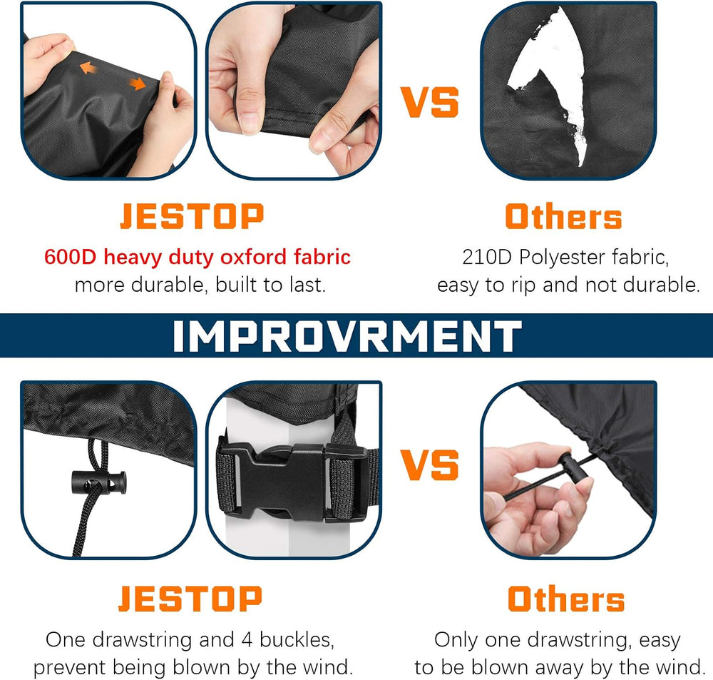 JESTOP Outdoor Patio Furniture Covers,96" L x 64" W x 40" H,Bl...