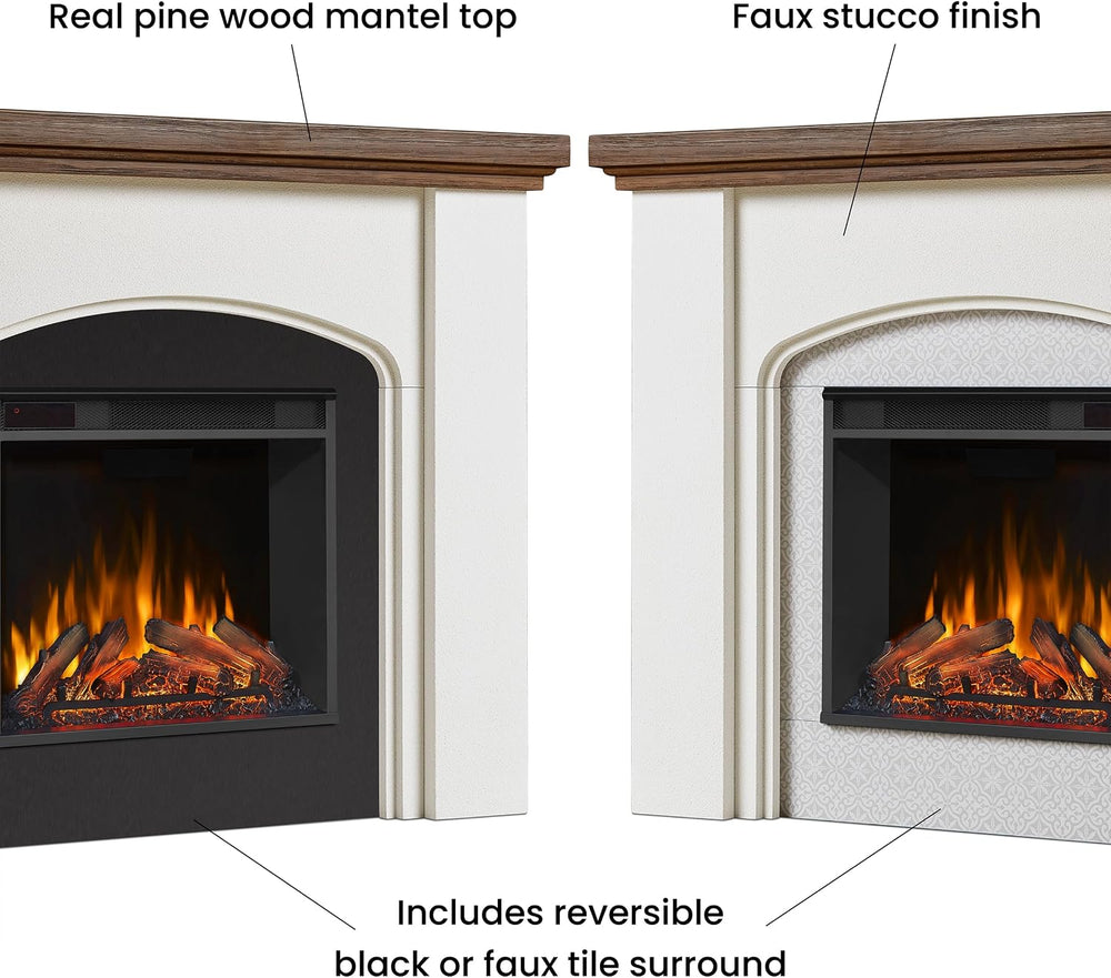 Real Flame Anika 49" Electric Fireplace with Mantel for Living Room or B...