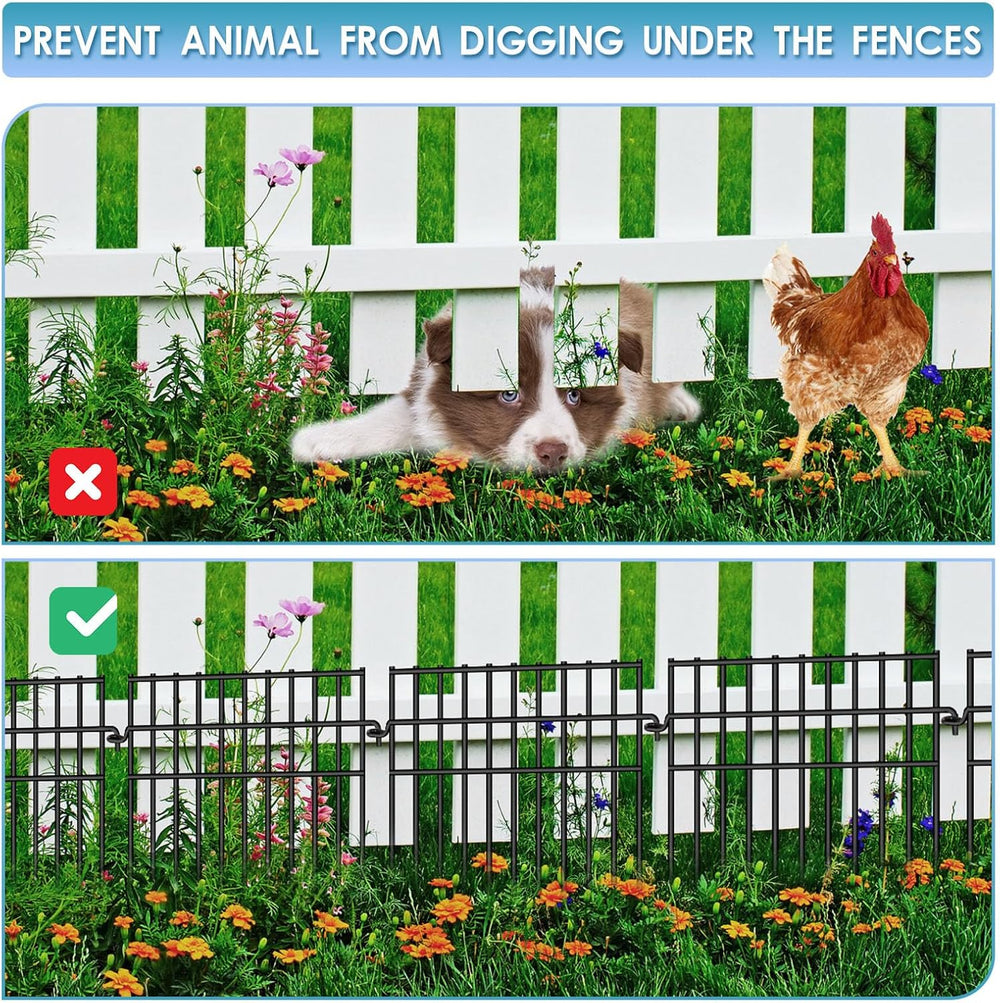 37ft (L) X 13in (H) Garden Animal Barrier Fence, 26 Pack No Dig Dog Fence Bor...