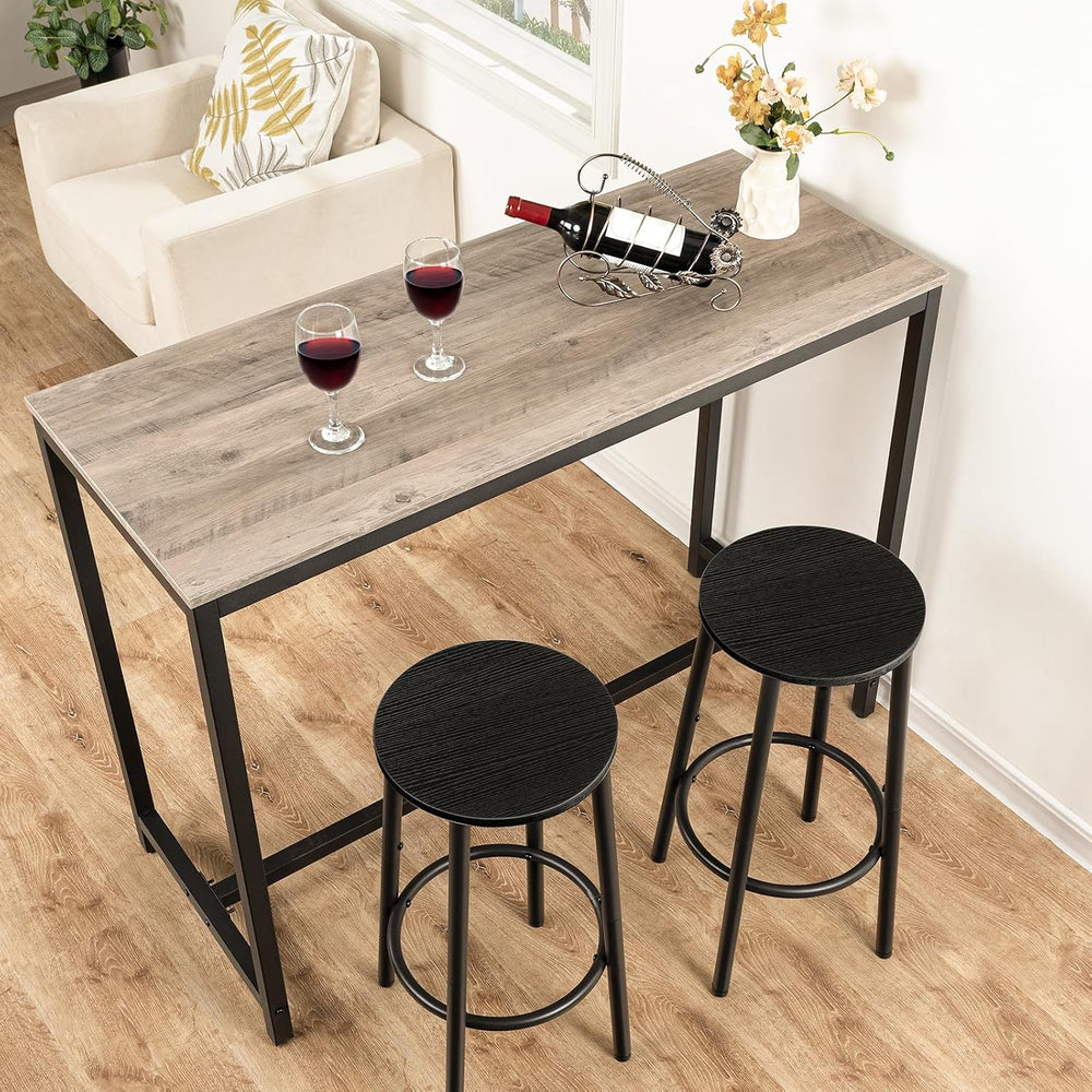 HOOBRO Bar Stools, Set of 2 Bar Chairs, Kitchen Round Height Stools with Foot...