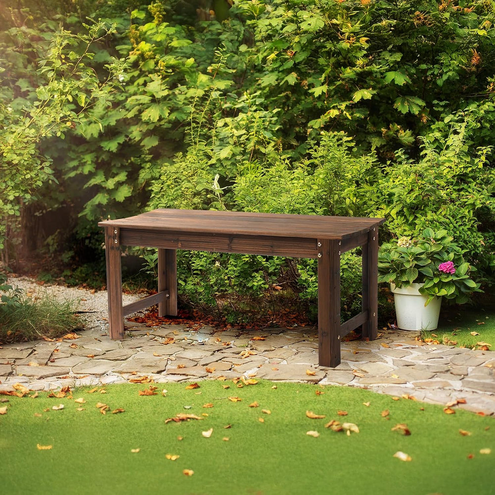 VINGLI Outdoor Wood Bench, 40" Outdoor Bench Patio Wooden Bench Garden B...
