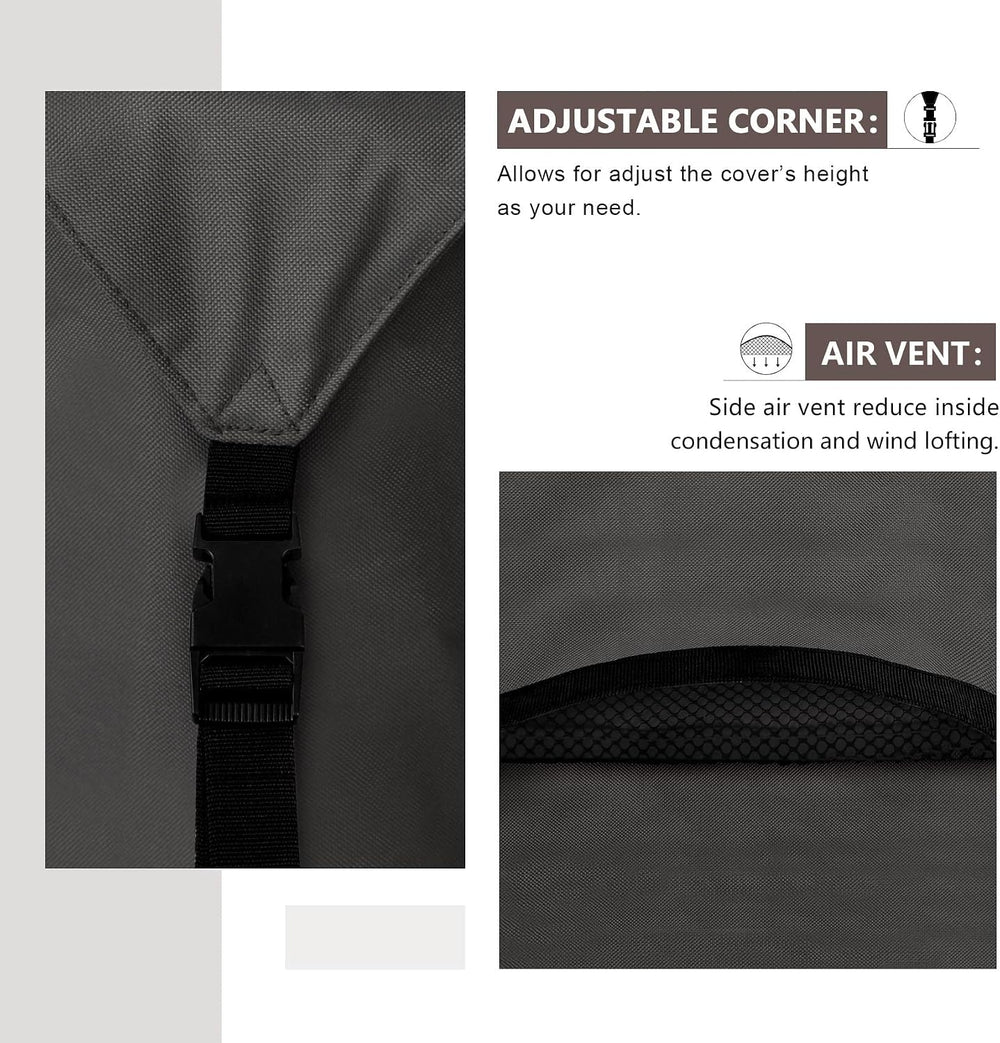 ULTCOVER Waterproof Patio Furniture Cover 111L x 74W in, Black