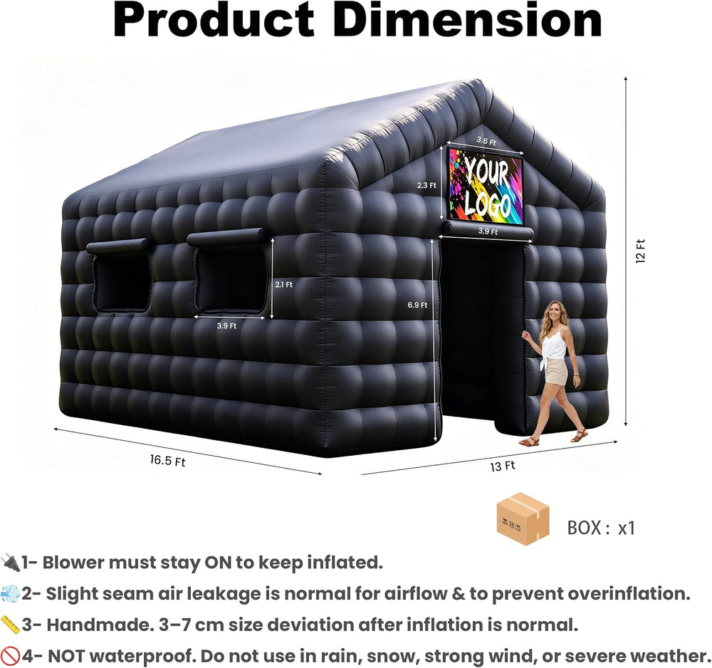 16.5×13×12Ft Inflatable Nightclub, Blow up Party Tent with Blower for Adult