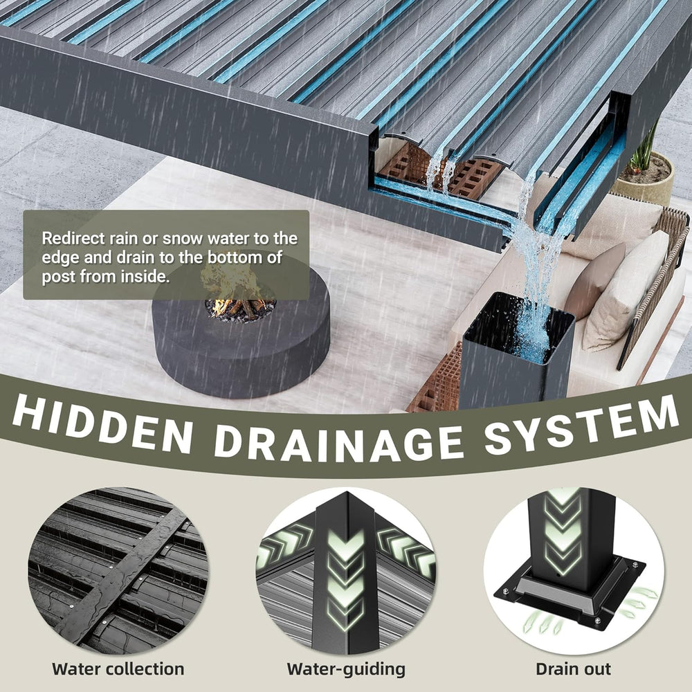 Airwire 12'x20' Louvered Pergola Aluminum Frame Gray