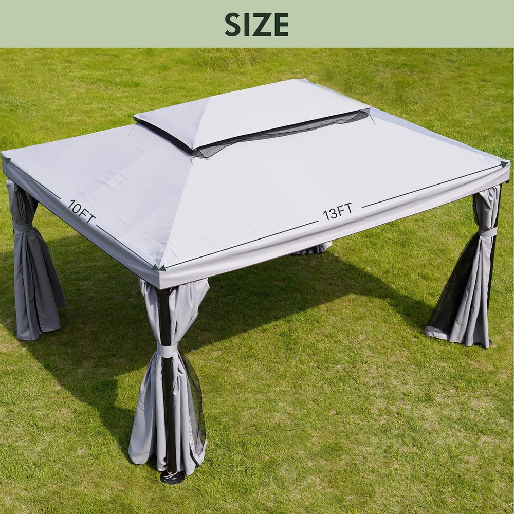 Grand Patio Replacement Canopy Top for 10×13 FT Outdoor Gazebo, Double Tiers ...