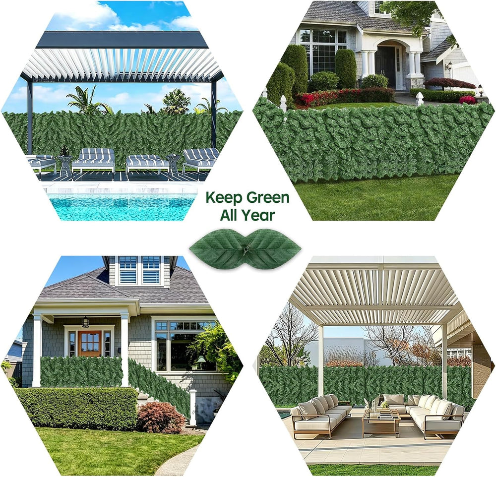 Artificial Ivy Privacy Fence Screen,39.4" X 236" UV-Anti Fake Leave...