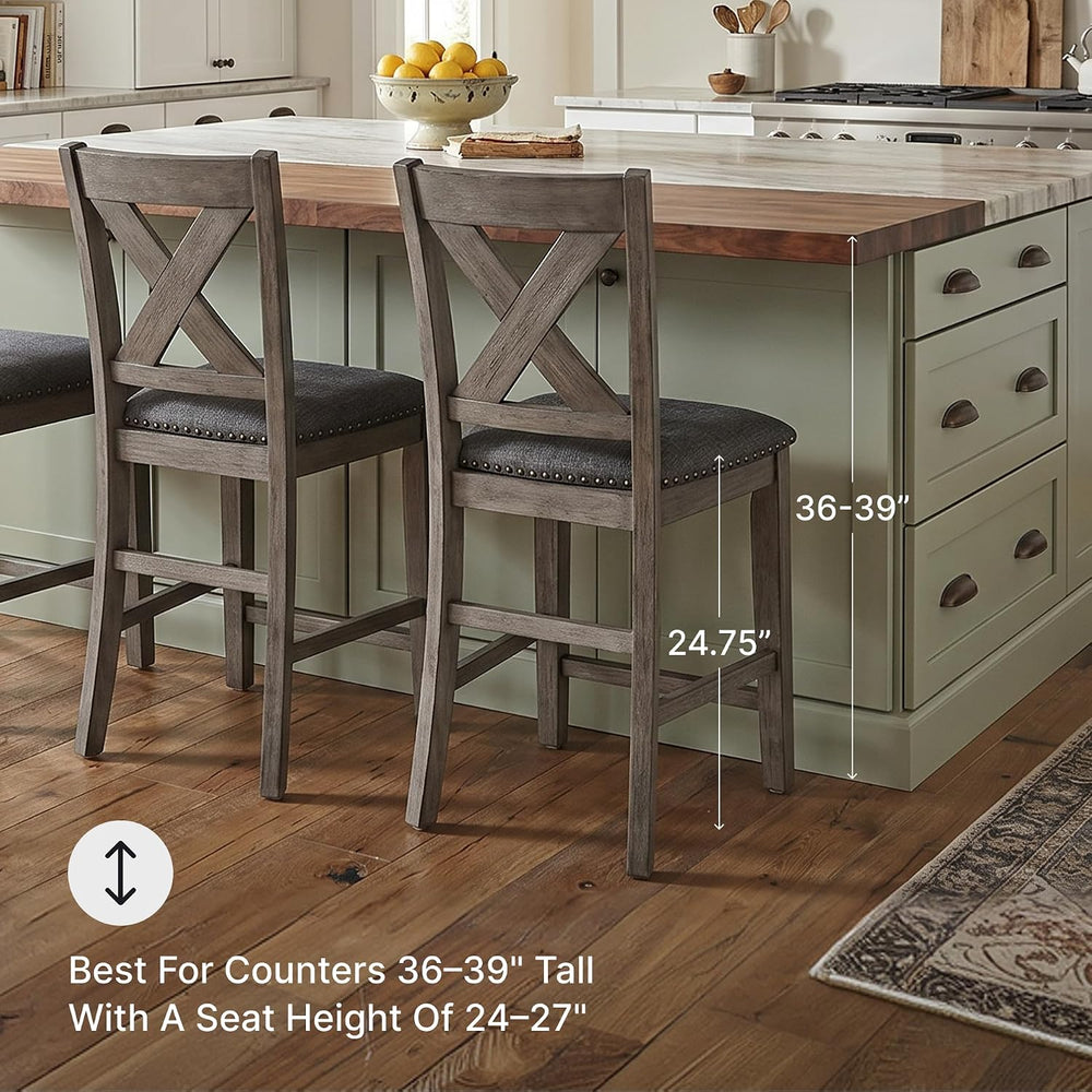 Signature Design by Ashley Caitbrook X-Back Bar Stools Set of 2, Gray